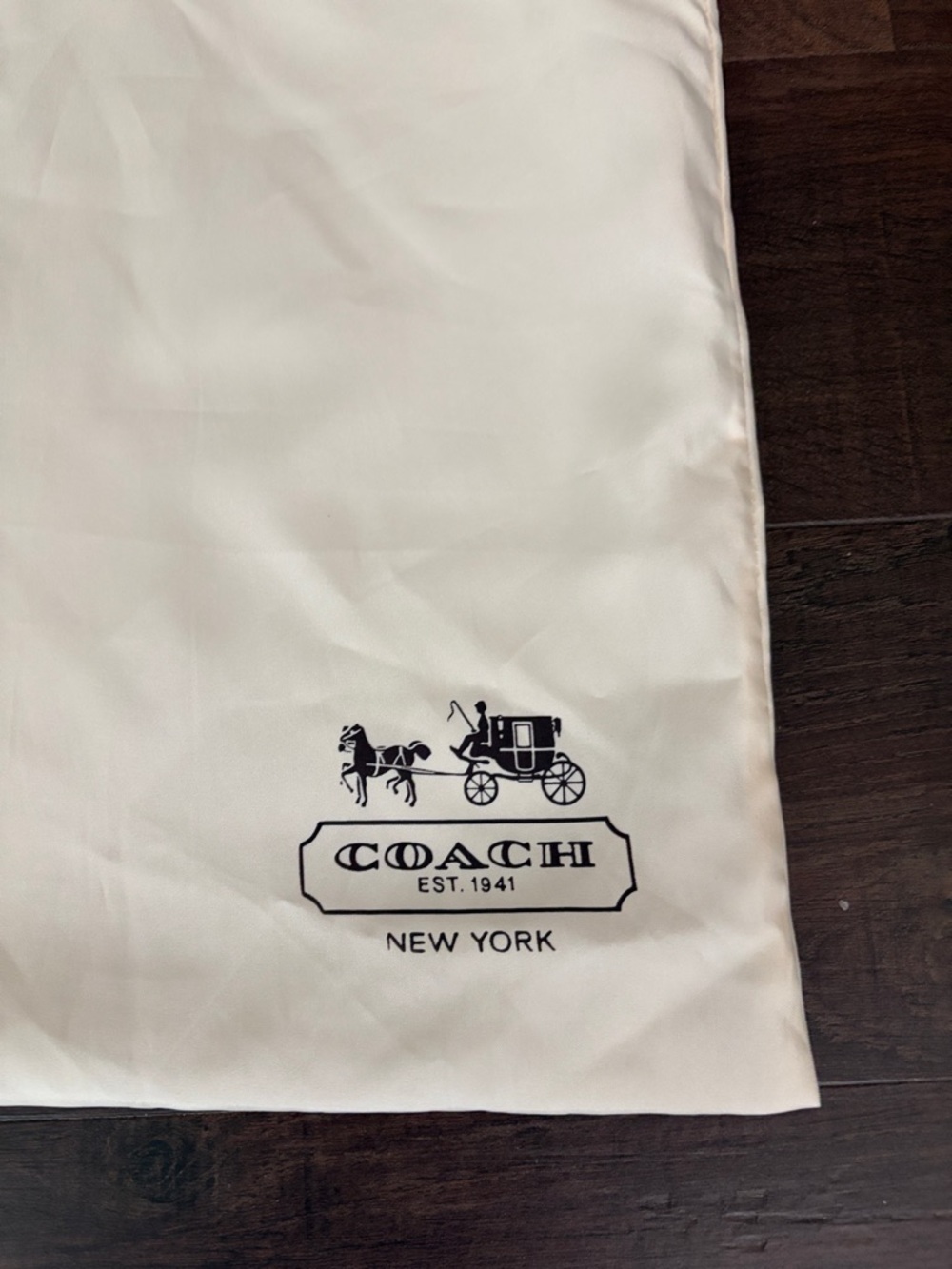 Coach Large Cream Drawstring Logo Dust Bag